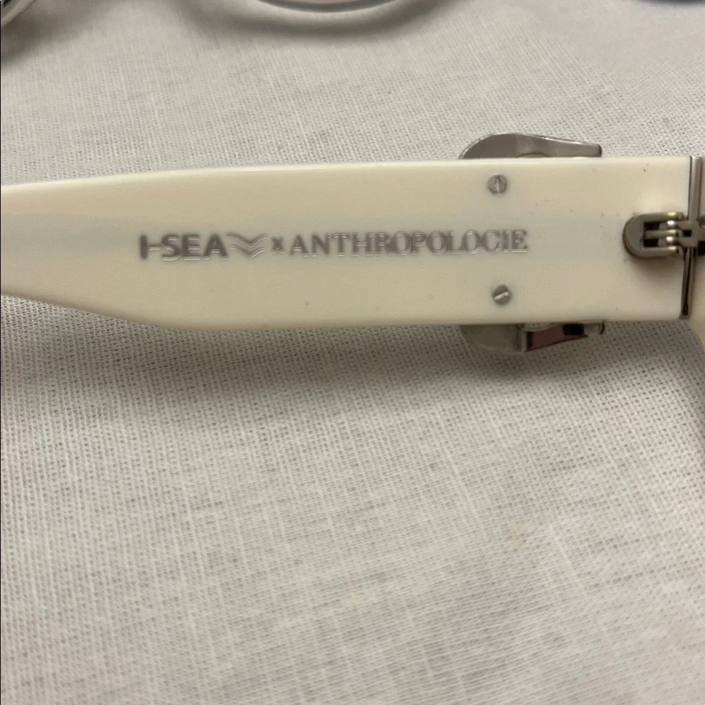 Anthropologie X ISEA Jolene Western Buckle Chic White Sunglasses New